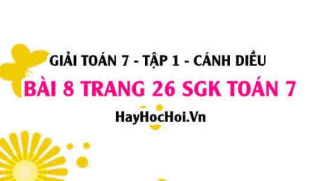 Giải bài 8 trang 26 Toán 7 Tập 1 SGK Cánh Diều